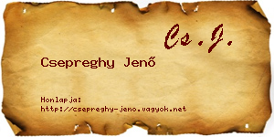 Csepreghy Jenő névjegykártya
